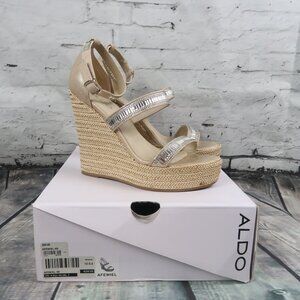 ALDO AFEWIEL WEDGE PLATFORM WITH RHINESTONES SIZE 9